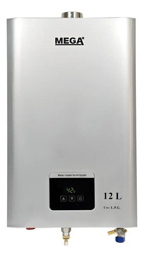 Calefón A Gas Mega 12 L/m T. F. Modulante Registr. En Ursea Blanco