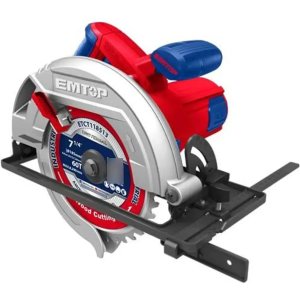 Sierra Circular Electrica Emtop Profesional 1600rpm + Hoja Color Azul Y Rojo Azul/rojo