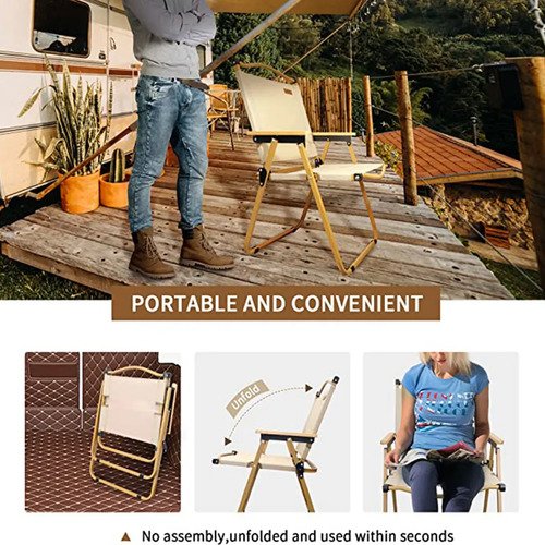 Silla De Camping Plegable Portátil Gran Tamaño Playa Picnic Pesca Terraza Exterior Outdoor Vidita Color Negro - Imagen 6