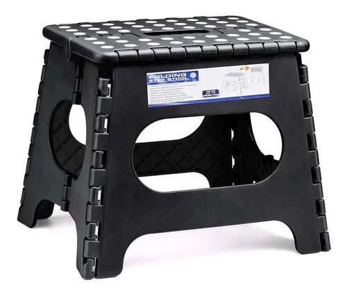 Banqueta Banco Plegable Escalera Plástico Reforzado 22 Cm Co Negro - Imagen 2