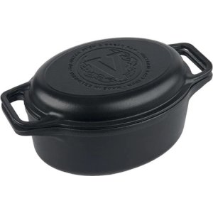 Victoria Combo Cooker Ovalado Olla De Hierro Fundido Negro
