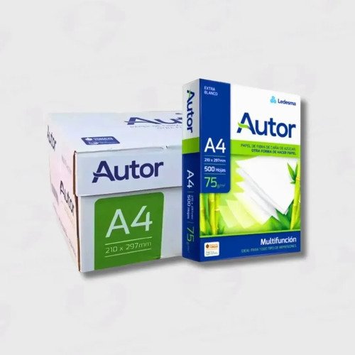 Resmas De Papel A4 Autor Multifuncion 75 Gr 500 H Caja X 10u Blanco - Imagen 2