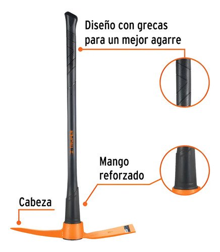 Pico Punta Y Pala 5lbs Con Cabo Fibra De Vidrio Truper Tp-5m - Imagen 7