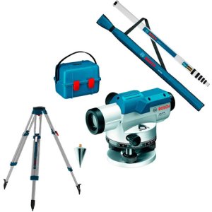 Combo Nivel Óptico Bosch Gol26d 100mts + Regla 5mt + Tripode
