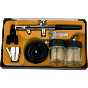Aerógrafo Profesional Lápiz Para Pintar Accesorios Neumático Naranja Gris