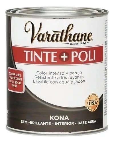 Poliuretano Color Varathane Tinte + Poli 0,946 L Rust Oleum Kona