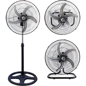 Ventilador 3 En 1 Goldtech 5 Aspas Metálicas X 2 Unidades 45.72 Cm 50hz Negro Plateado Metal