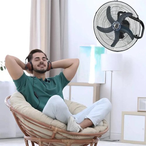 Pack X2 Ventiladores Goldtech 5 Aspas Aluminio 3 En 1 Ub Negro Plástico - Imagen 2