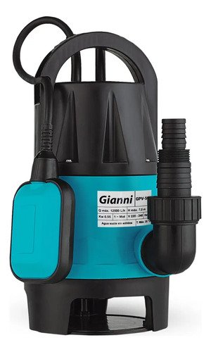 Bomba De Desagote Gianni Para Drenaje De Agua Sucia Turquesa