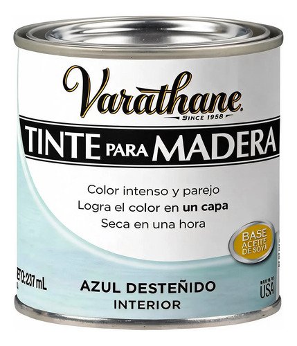 Tinte Para Madera Varathane Blanco Varios Colores 0,237ml Azul Desteñido