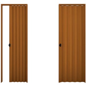 Puerta Plegable Pvc Plasbil Mogno 80cm X 2,10m Marrón