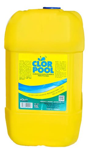 Clor Pool Cloro Líquido Piscina Desinfectante Bidón 10 Lts