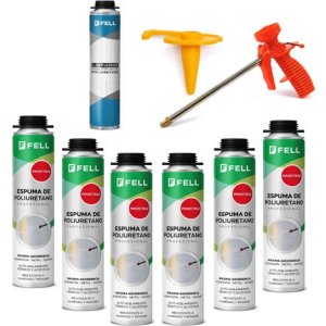 Kit 6 Espumas Poliuretano Proyectable C/pistola Y Limpiador