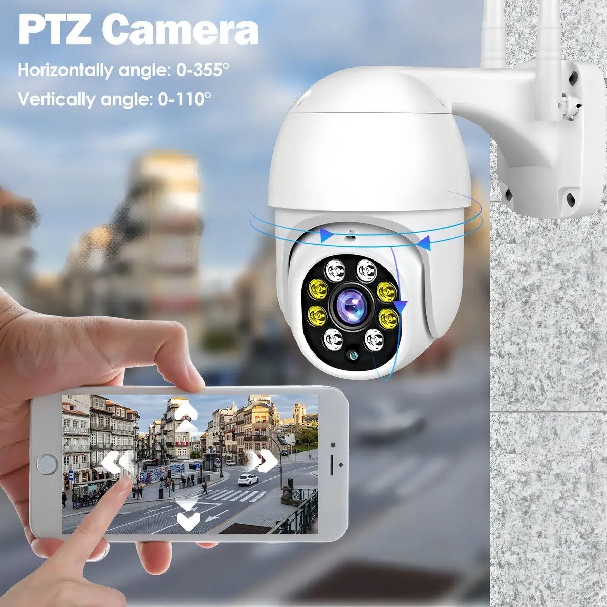 Cámara Ip Adkar De Seguridad Exterior Inalámbrica 1080p Con Wi-fi Y Visión Nocturna Blanco - Imagen 9