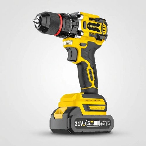 Taladro Inalámbrico Brushless + 2 Baterias + Carg Gravox-tyt Amarillo 50/60 - Imagen 5