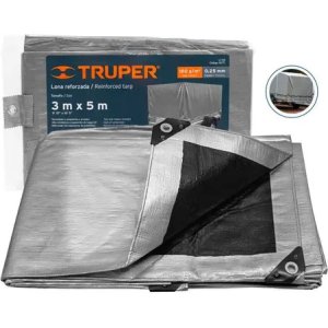Lona Reforzada, 3 X 5 M, Gris Truper 10771 Plateado
