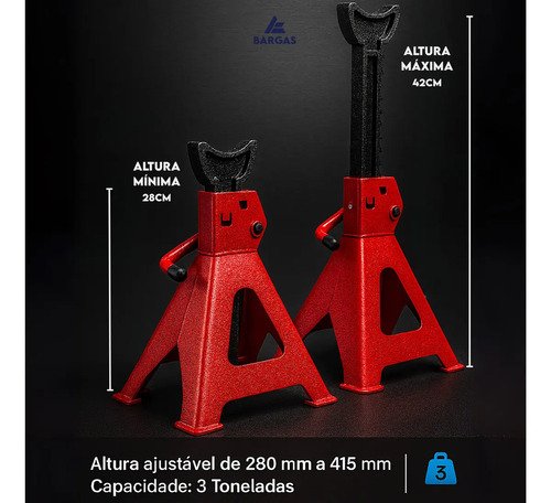 Caballete Mecánico Automotriz De 3 Toneladas Para Vehículos Bargas De Hasta 3000 Kg - Imagen 4