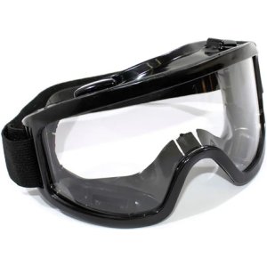 Antiparra Moto Negra Lente Transparente Armazón Negro 18 Cm X 9 Cm