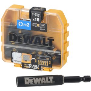 Set 16pcs Puntas Impacto Pz2 X 25mm + Extension Dewalt Dt706
