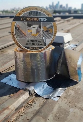 Membrana Adhesivo De Butilo 10cm Ancho Por Metros Construtech Plateado - Imagen 7