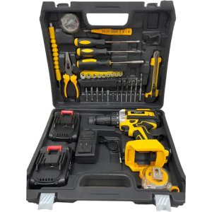 Taladro Atornillador Inalámbrico 21v 40nm+2 Bat+carg+accesor Negro 21v Amarillo