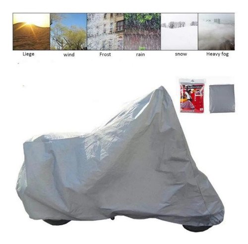 Funda Cubre Moto Impermeable Talle L Color Plateado - Imagen 4
