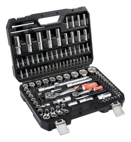 Juego Set De Dados 1/2 -1/4 108 Piezas Yato Yt-38791 / Ecban Negro