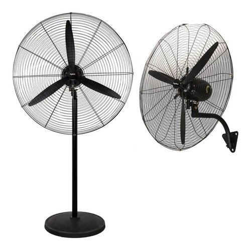 Ventilador Industrial Hydra Pared/pie 2 En 1 76cm 3 Velocidades 76.2 Cm Negro Metal