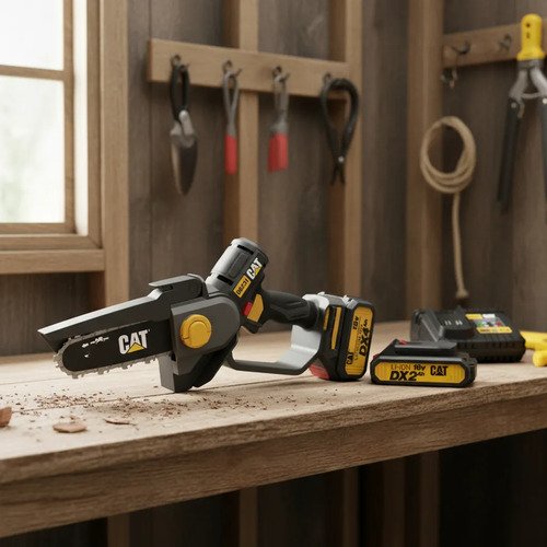 Mini Motosierra Bateria Cat 18v + Bateria Y Cargador Amarillo - Imagen 2