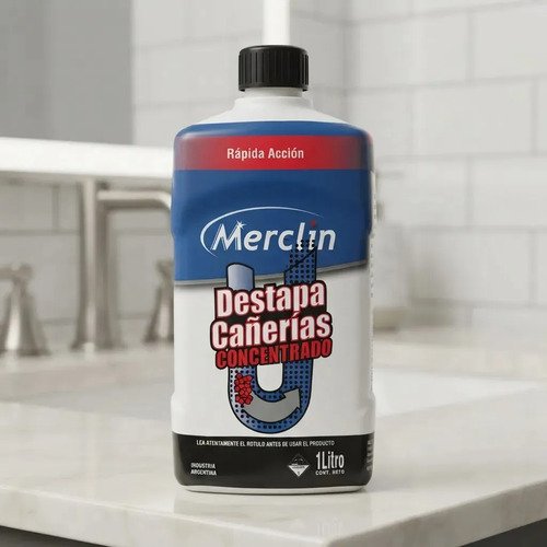 Destapa Cañería Concentrado Merclin × 1 Litro - Imagen 3