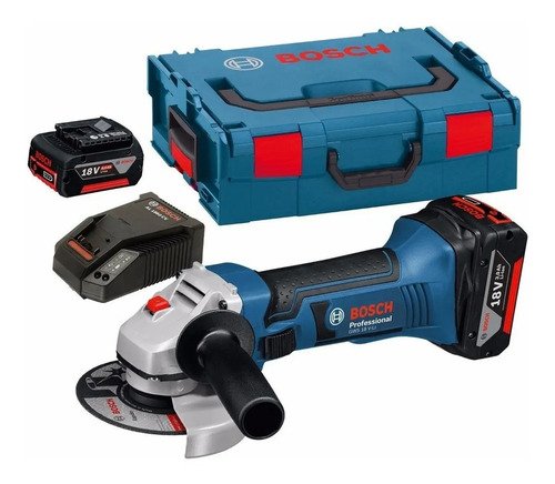 Amoladora Angular Inalámbrica Bosch Professional Gws 18 V-li Color Turquesa 18 w + Accesorios - Imagen 3