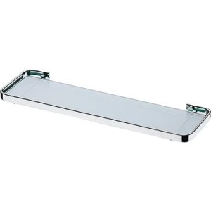 Repisa Estante Con Vidrio Baño Cromado Premium Color Transparente
