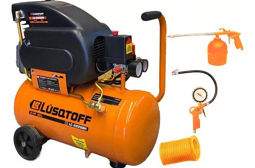 Compresor De Aire Eléctrico Portátil Lüsqtoff Lc-2025bk 25l 2hp Naranja 50 Hz Monofásica - Imagen 2