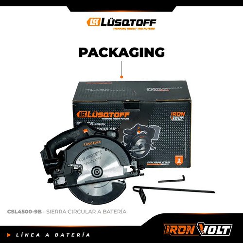 Sierra Circular Inalámbrica Brushless Profesional Black Series 20v 185mm Lusqtoff Frecuencia 50hz Csl4500-9b Negro - Imagen 7