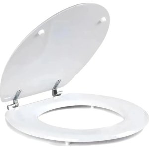 Asiento Tapa De Inodoro Water Universal Blanca Madera Blanco