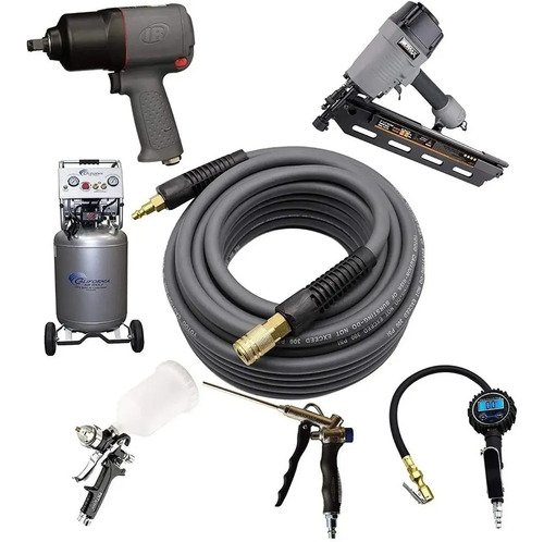 Manguera Compresor Reforzada 10 Metros + Acoples Oferta Negro - Imagen 2