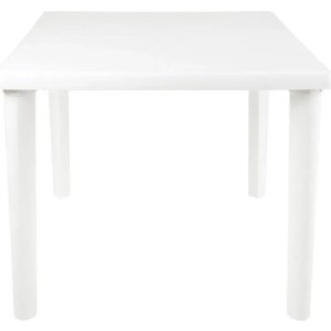 Mesa Plástico Pvc Jardín Cuadrada Mor Patas Desmontables Blanco