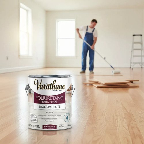 Poliuretano Para Pisos De Madera Rost Oleum 3,78l Base Agua Transparente Brillante - Imagen 2