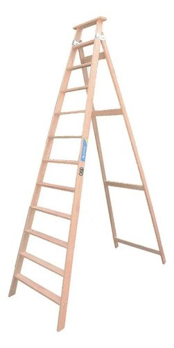 Escalera Familiar De Madera 11 Escalones Alpina Color Marrón Claro - Imagen 2