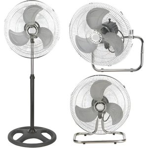 Ventilador 3en 1 1158795 Pie Con 3 Aspas De Metal Estructura Color Plateado, 50cm De Diámetro 50 Cm