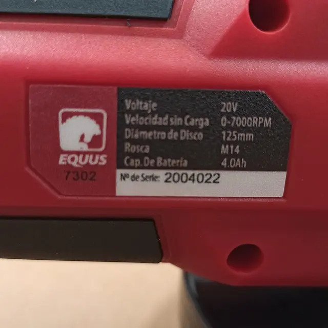 Amoladora Inalambrica Equus 7601 Brushless 1 Batería 4000mah Color Rojo - Imagen 5