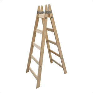 Escalera De Madera 5 Escalones Pintor 1.55mts San José Escalones Perpendiculares