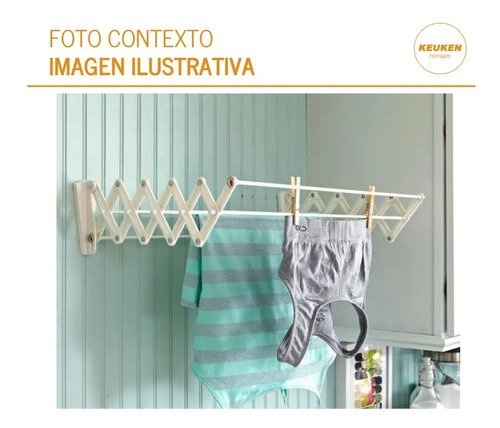 Tender Ropa De Pared Extensible 60cm 7 Varillas Reforzado Color Blanco - Imagen 3