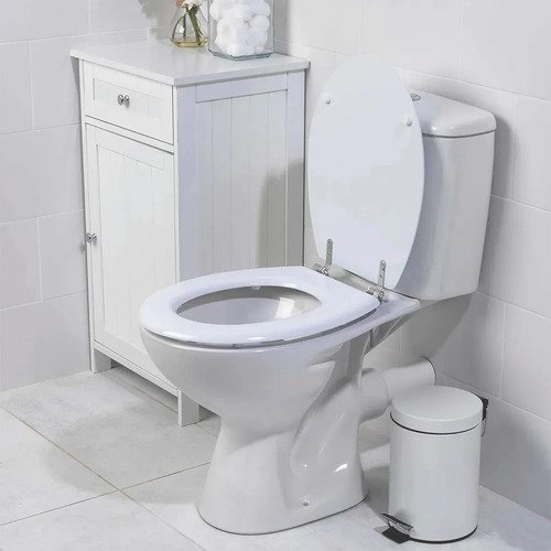 Asiento Tapa De Inodoro Water Universal Blanca Madera Blanco - Imagen 2