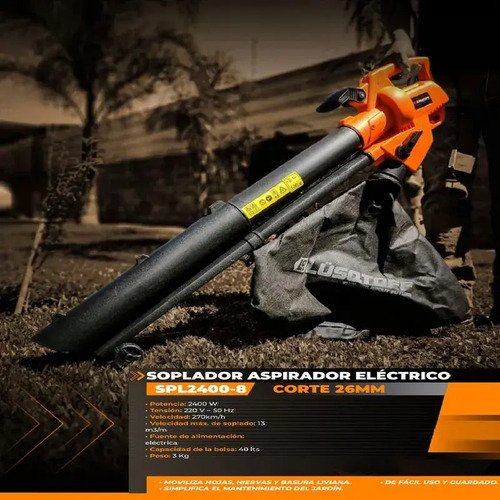 Sopladora Aspiradora Trituradora Lusqtoff 2400w Hojas - Imagen 4