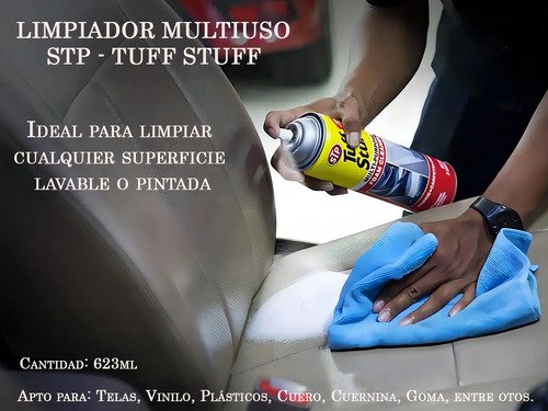 Stp Tuff Stuff - Limpiador En Espuma Multiuso 623 G - Limpia Tapicería Tela Alfombra Y Vinilo - Removedor De Manchas Para Auto Y Hogar En Aerosol - Imagen 2