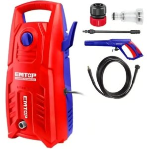 Hidrolavadora 130bar Autostop 1400w Emtop Color Rojo