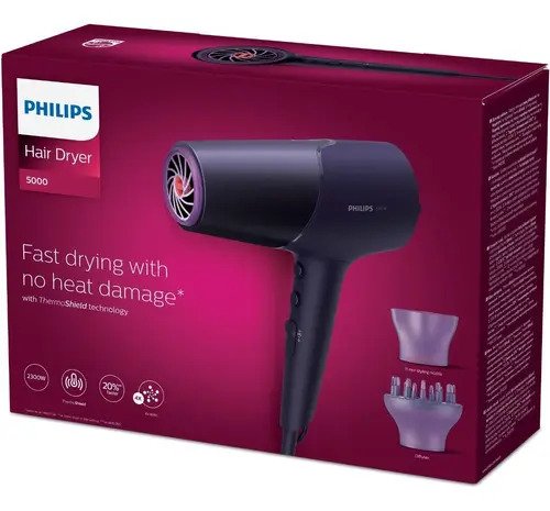 Secador De Pelo Philips 5000 Series Bhd514/00 Morado Y Metálico 220v - 240v Morado/metálico - Imagen 4