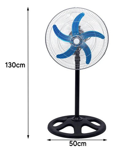 Pack X2 Ventilador 3en1 Like 5 Aspas Dimm 53 Cm 50-60hz Negro Cromada Aluminio 5. 50 Hz X 60 Hz Azul