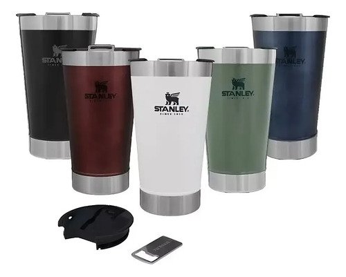 Vaso P/cerveza Stanley Con Destapador 470ml Verano Color Negro Beer Pint - Imagen 4